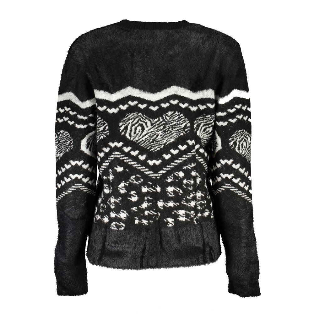 Desigual Black Polyester Sweater - Chic Turtleneck Style