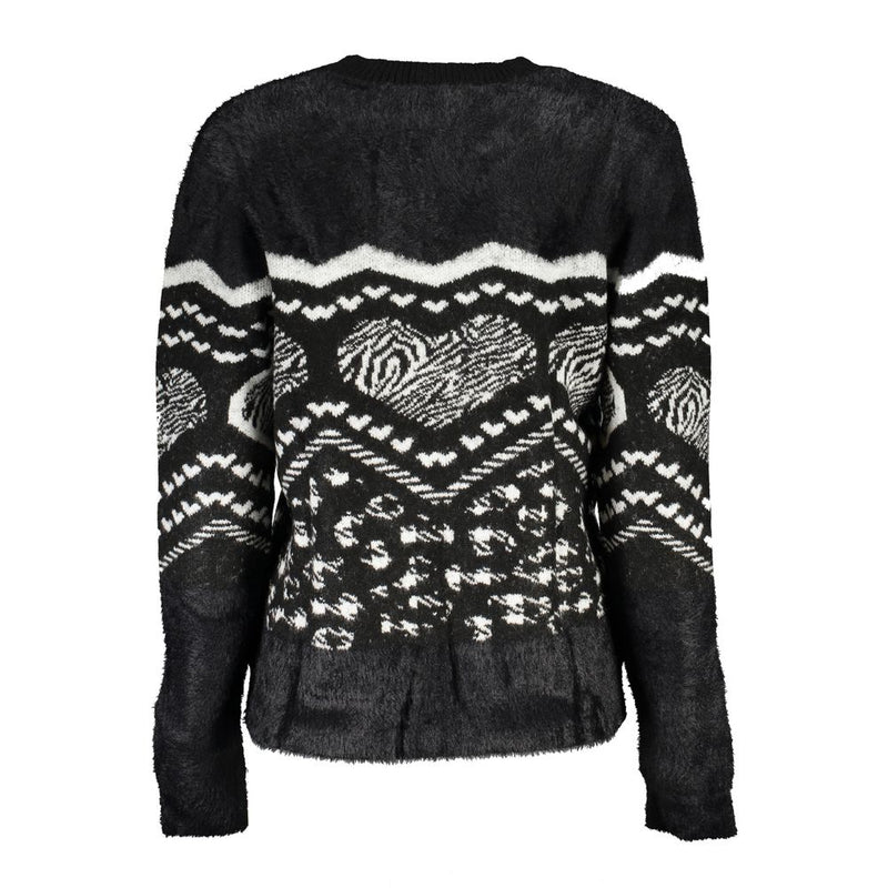 Desigual Black Polyester Sweater - Chic Turtleneck Style