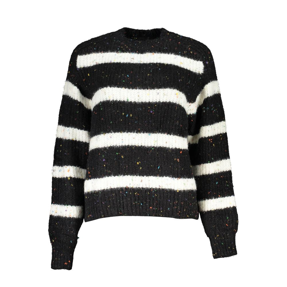 Desigual Black Polyester Sweater - Chic Turtleneck Style
