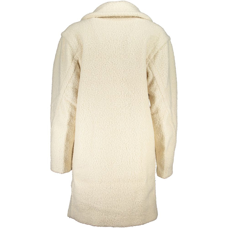 Desigual White Polyester Long Sleeved Coat - Chic & Functional