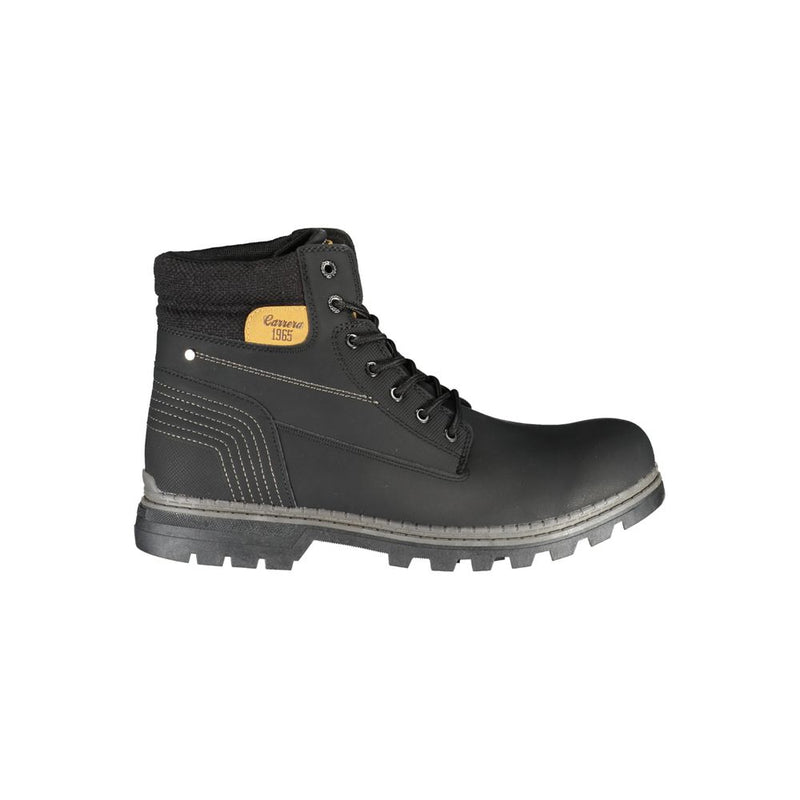 Carrera Black Polyester Men Boot - Stylish Lace-Up Design