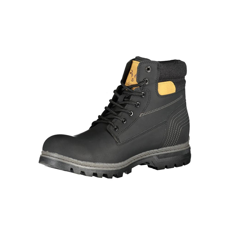 Carrera Black Polyester Men Boot - Stylish Lace-Up Design