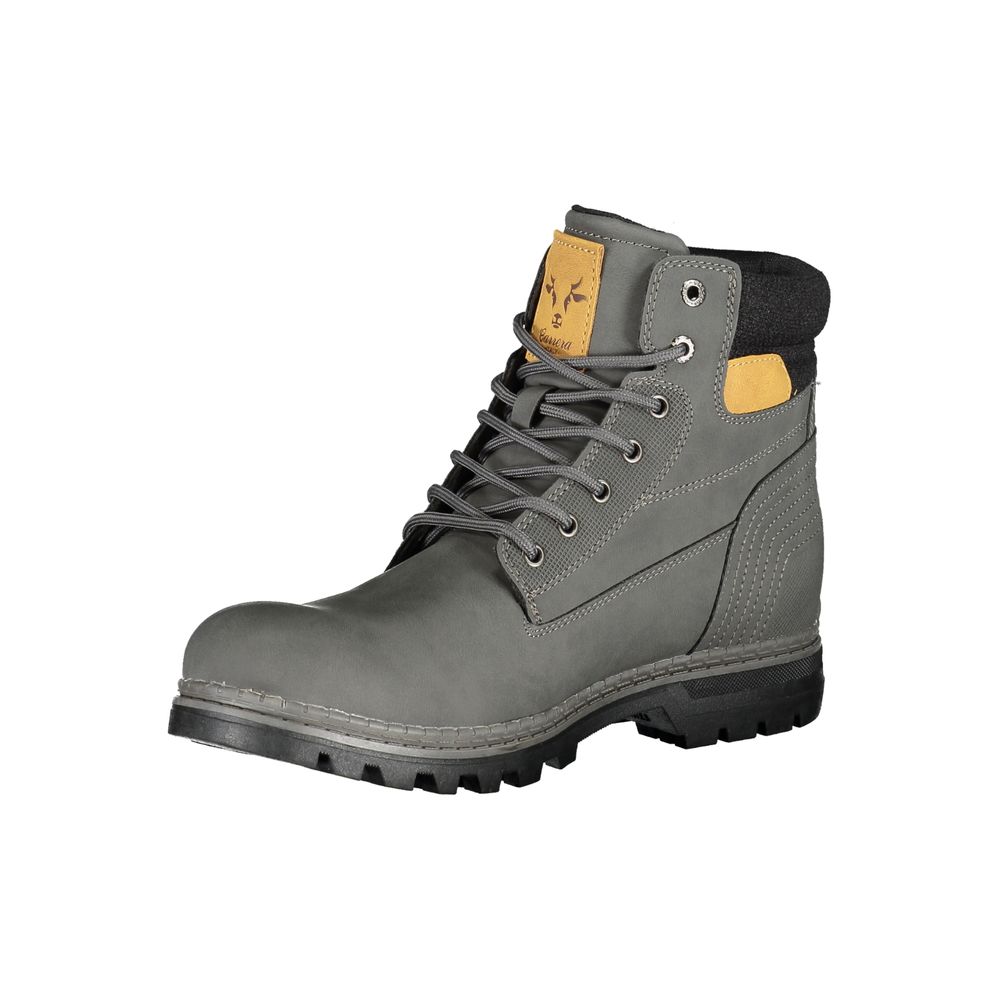 Carrera Grey Polyurethane Men's Boot - Stylish Lace-Up Design