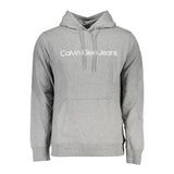 Calvin Klein "Sweat à capuche gris en coton pour homme avec poche centrale"