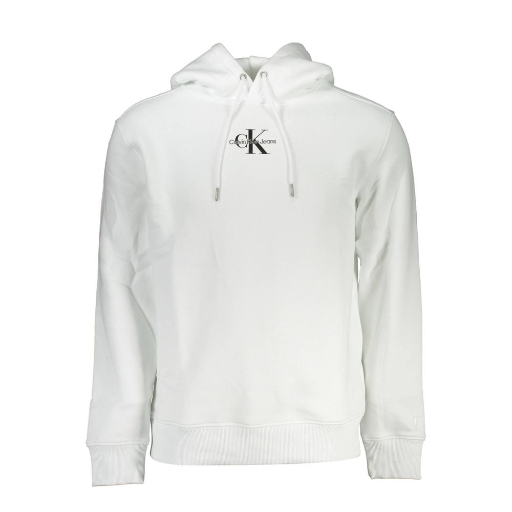 Pull homme en coton blanc à capuche Calvin Klein