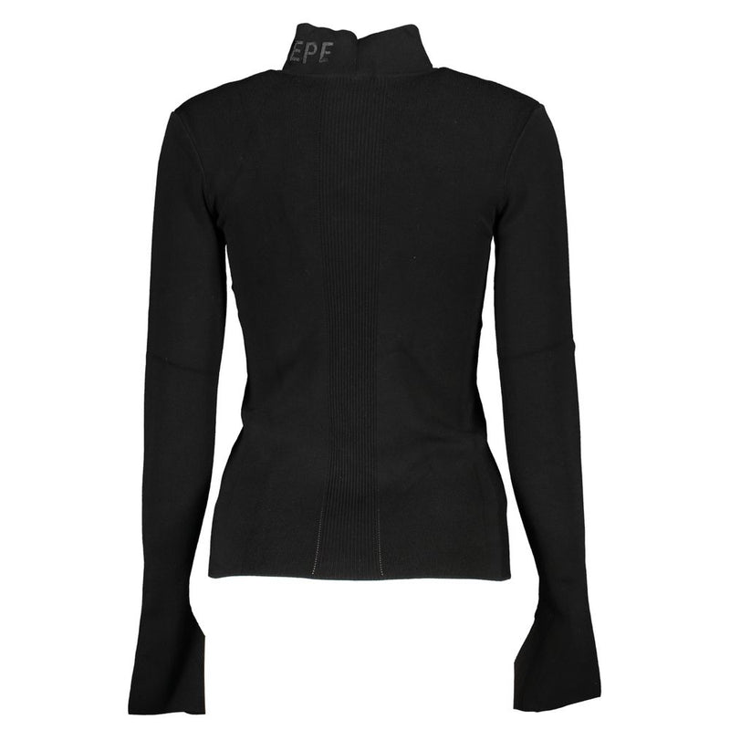 Patrizia Pepe Black Cotton Turtleneck Sweater for Women