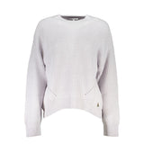 Patrizia Pepe Gray Fabric Sweater - Turtleneck with Contrast Details