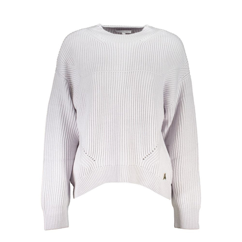 Patrizia Pepe Gray Fabric Sweater - Turtleneck with Contrast Details