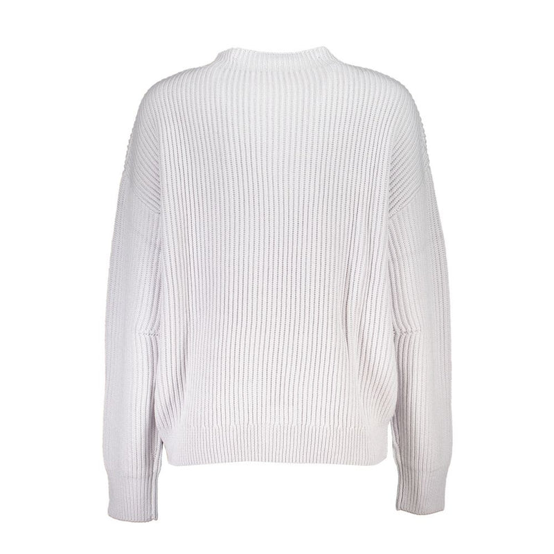 Patrizia Pepe Gray Fabric Sweater - Turtleneck with Contrast Details
