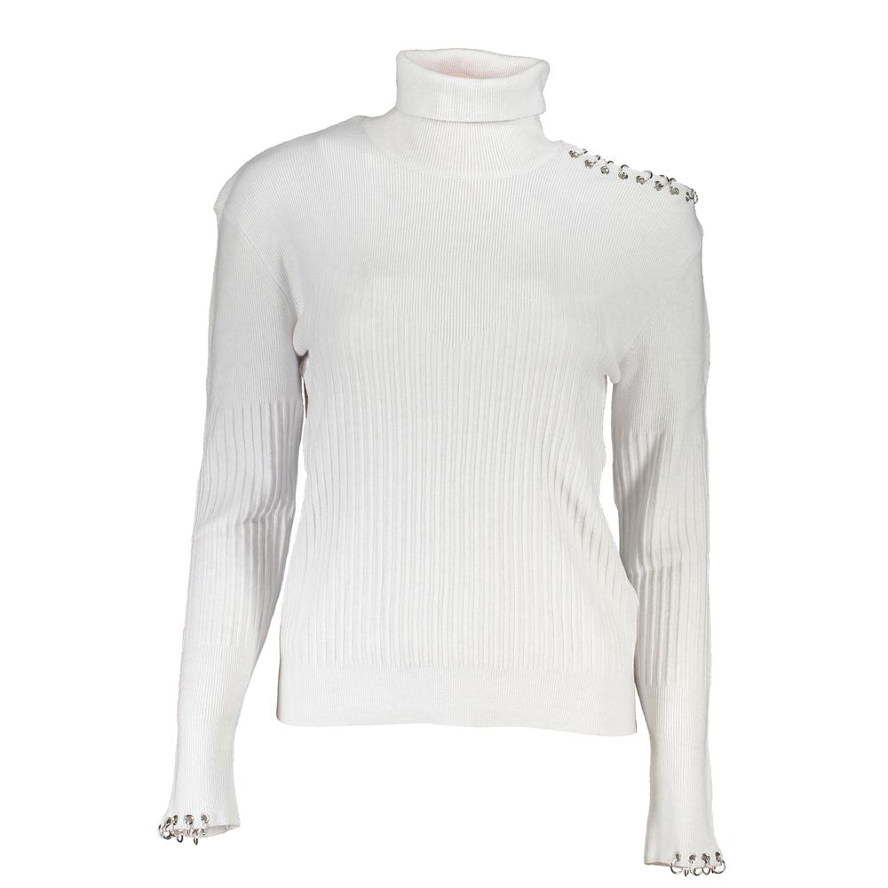 Patrizia Pepe Gray Cotton Sweater with Turtleneck