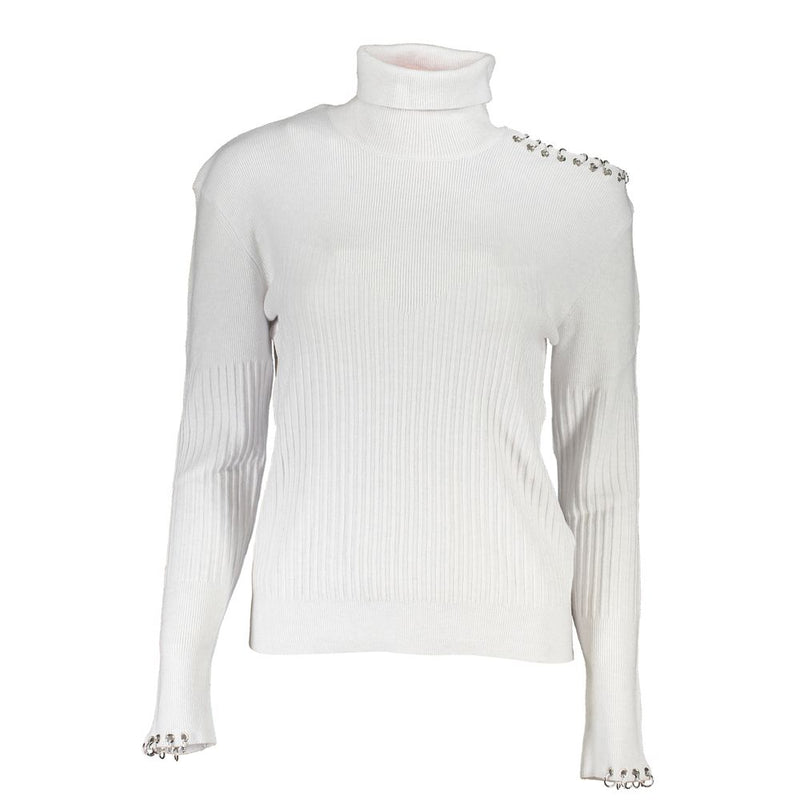 Patrizia Pepe Gray Cotton Sweater with Turtleneck