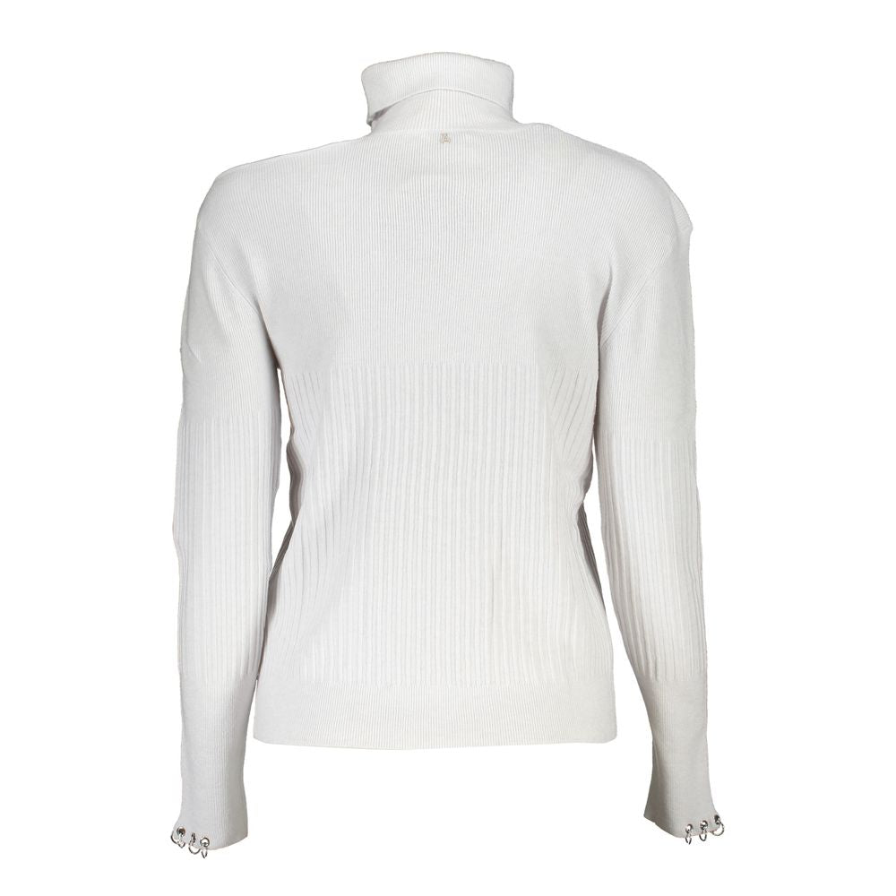 Patrizia Pepe Gray Cotton Sweater with Turtleneck
