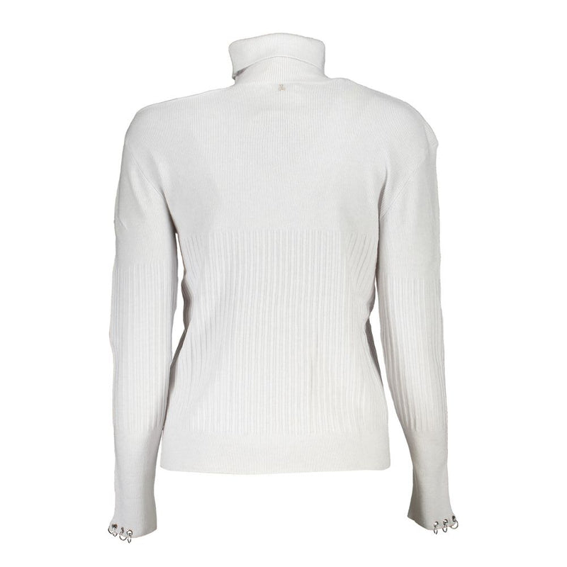 Patrizia Pepe Gray Cotton Sweater with Turtleneck