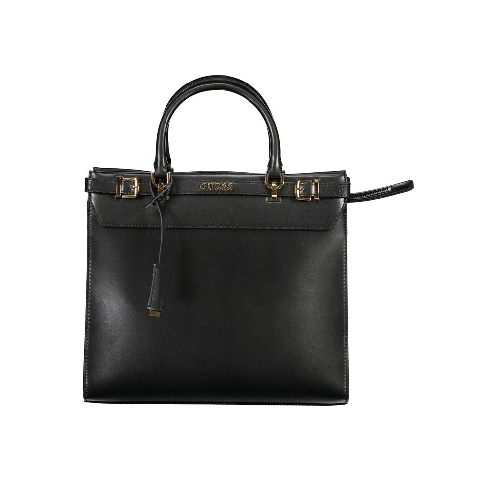 Guess Jeans Black Polyethylene Handbag - Sestri Logo Design
