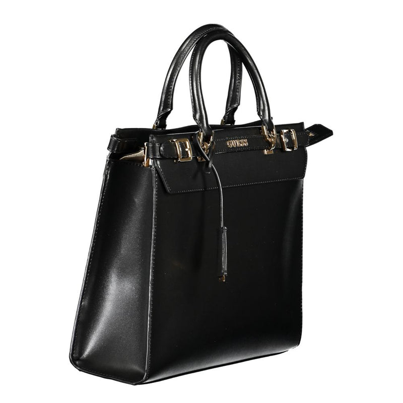 Guess Jeans Black Polyethylene Handbag - Sestri Logo Design