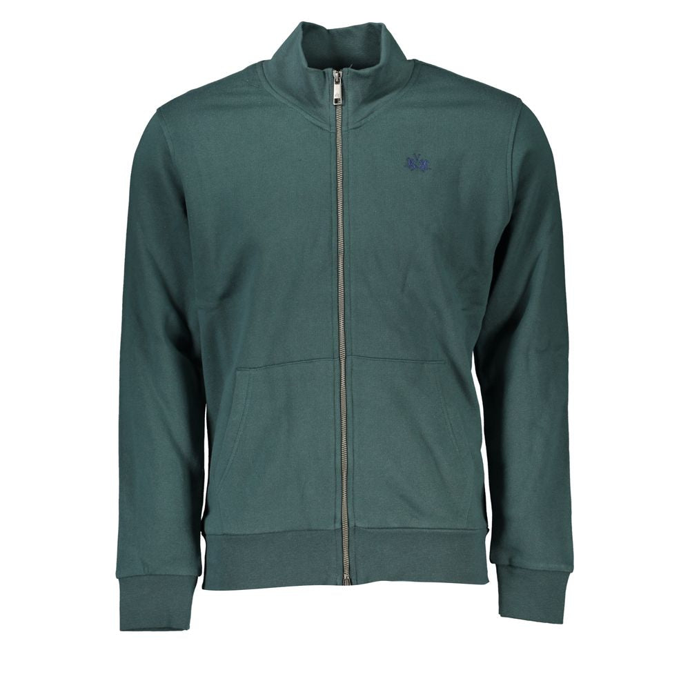 La Martina Green Cotton Men Sweater - Stylish Comfort