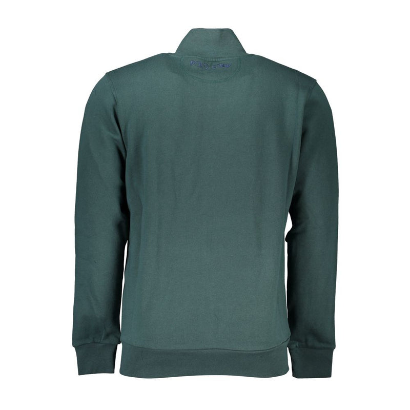 La Martina Green Cotton Men Sweater - Stylish Comfort