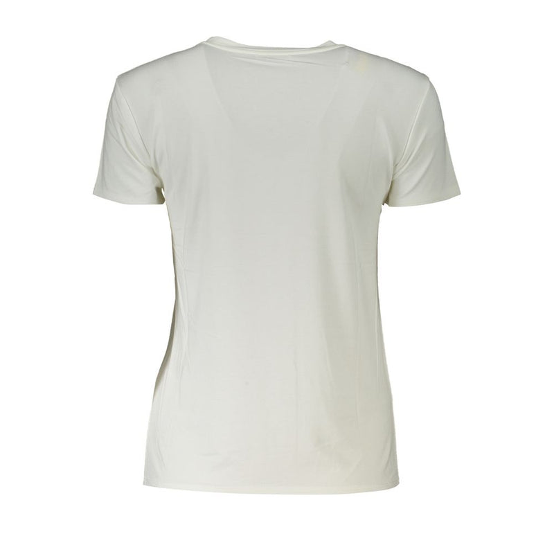 Patrizia Pepe T-Shirt Femme Blanc en Coton Bio avec Strass