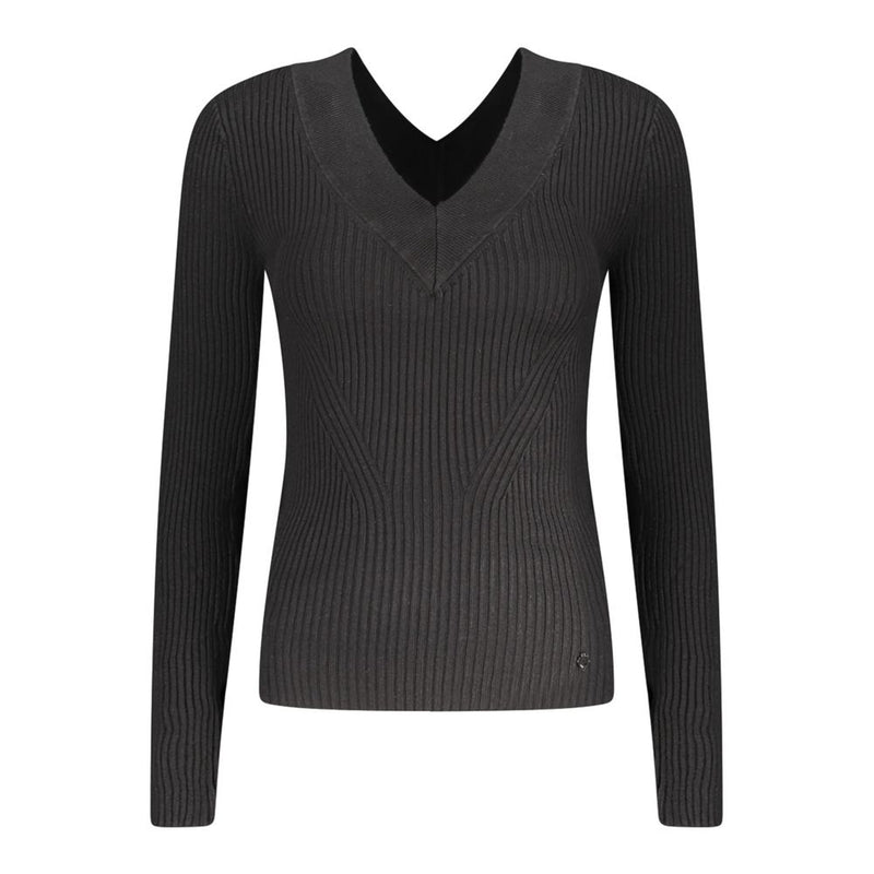 Guess Jeans Black Viscose Sweater - Stylish and Comfortable