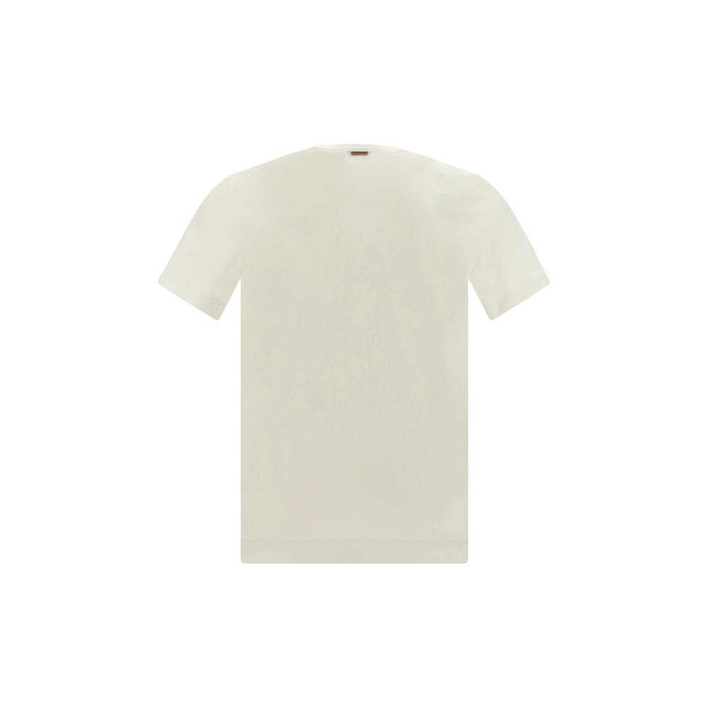 T-Shirt en Coton Blanc ZEGNA - Modèle Classique
