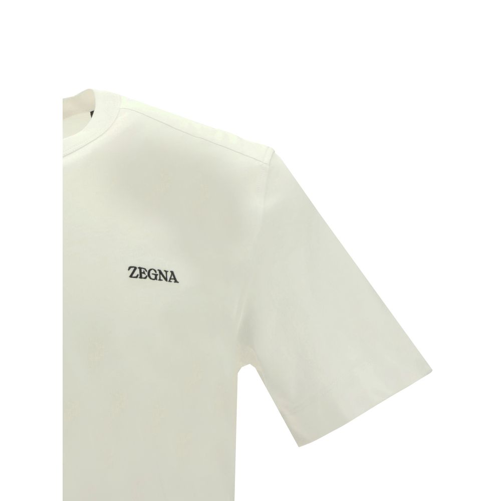 T-Shirt en Coton Blanc ZEGNA - Modèle Classique