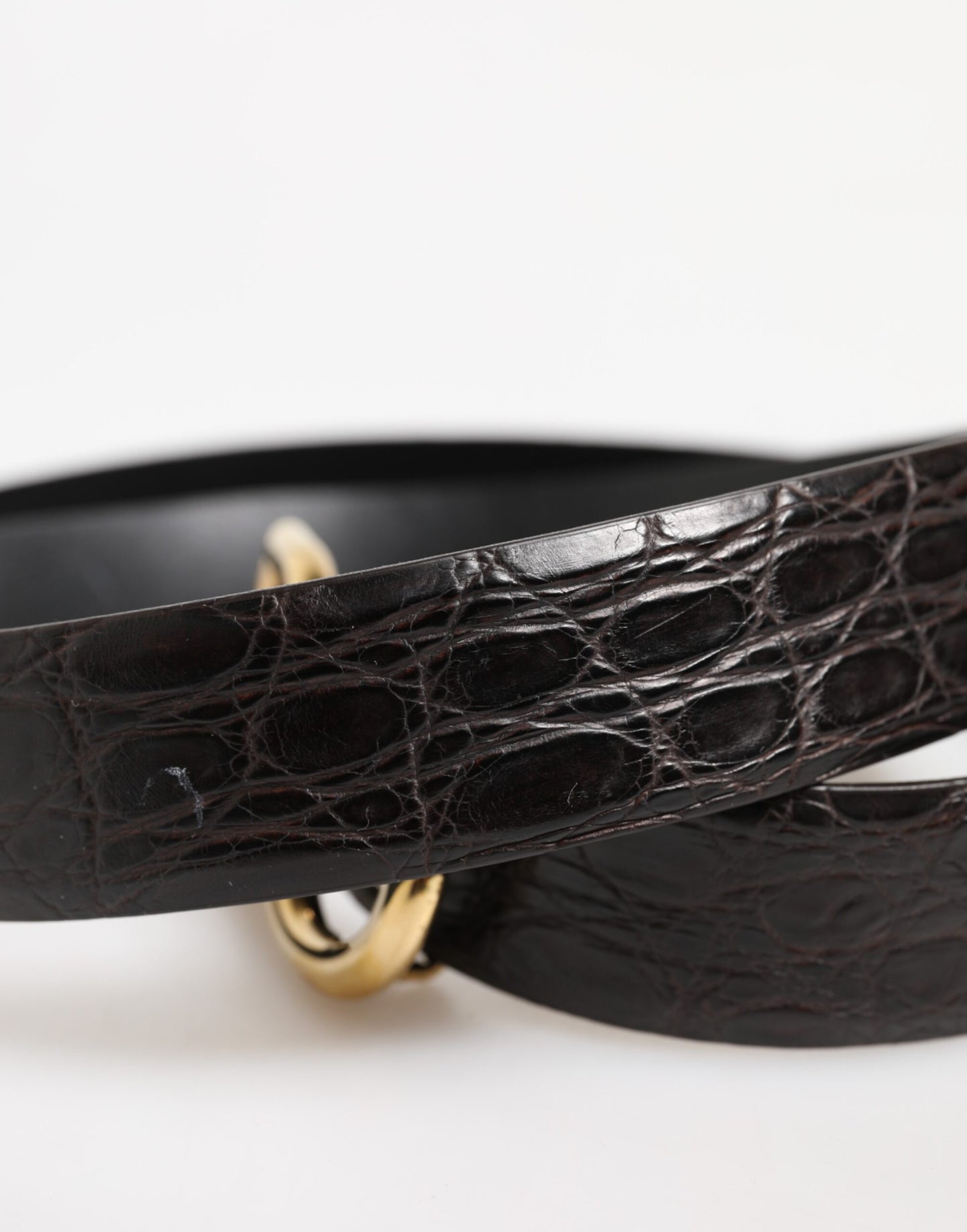 Ceinture à boucle logo DG en cuir exotique noir Dolce & Gabbana