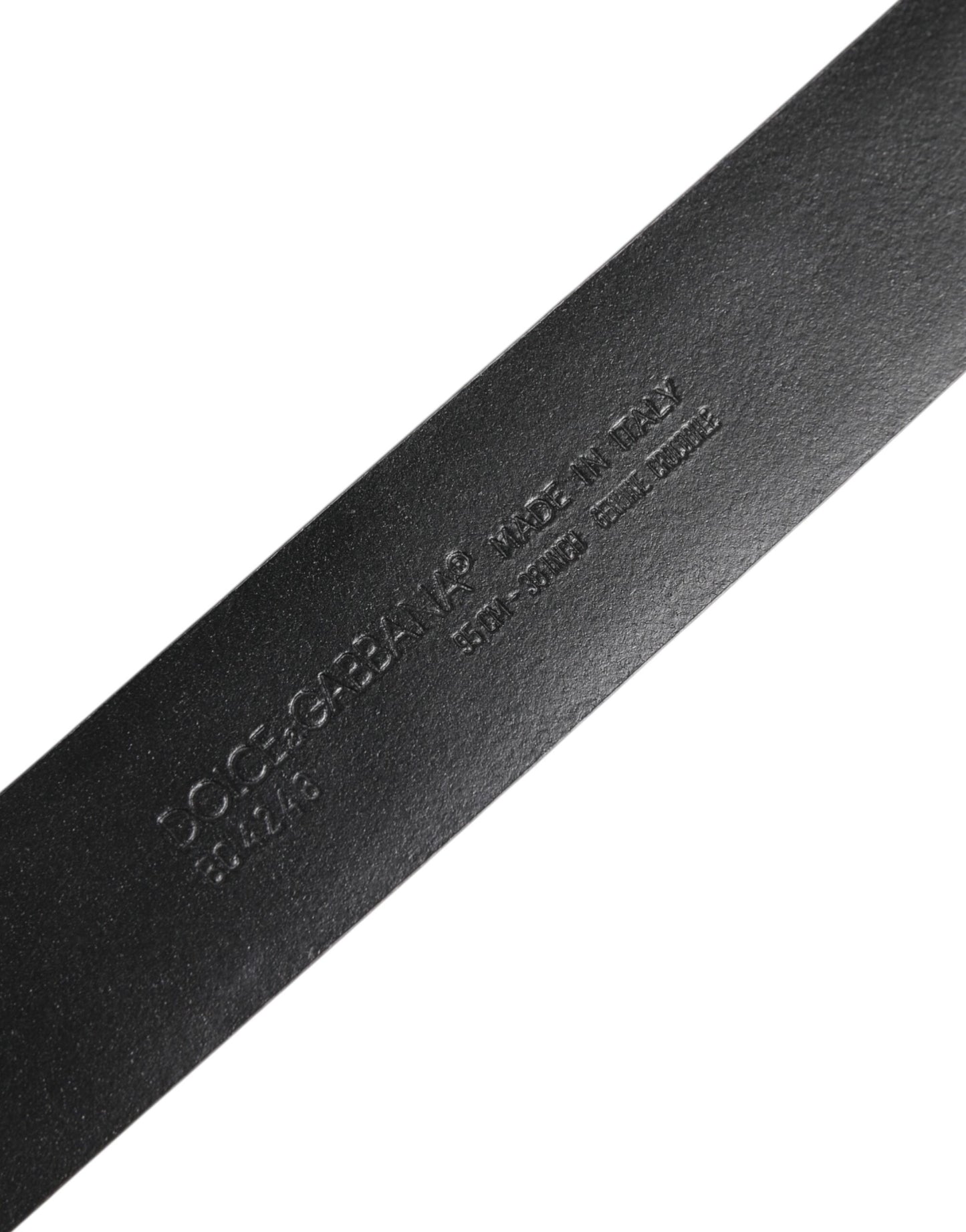 Ceinture à boucle logo DG en cuir exotique noir Dolce & Gabbana