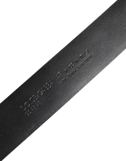 Ceinture à boucle logo DG en cuir exotique noir Dolce & Gabbana