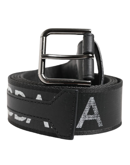 Ceinture Dolce &amp; Gabbana en cuir polyester noir avec boucle en métal