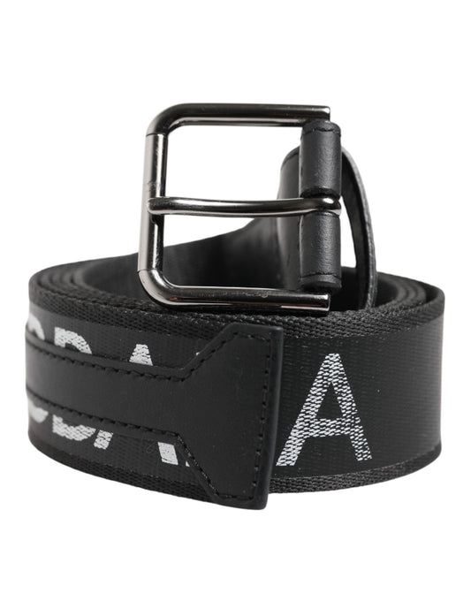 Ceinture Dolce &amp; Gabbana en cuir polyester noir avec boucle en métal