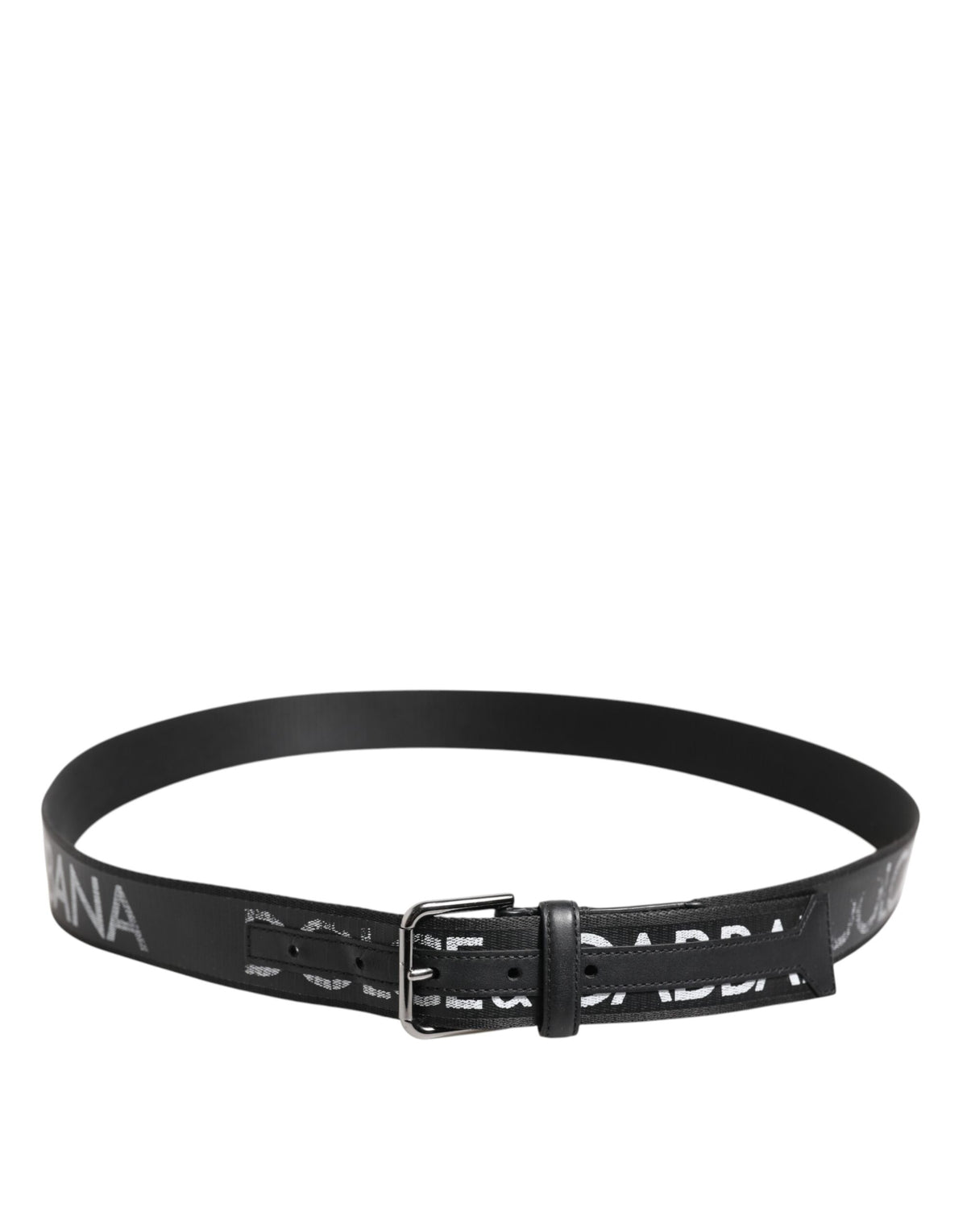 Ceinture Dolce &amp; Gabbana en cuir polyester noir avec boucle en métal