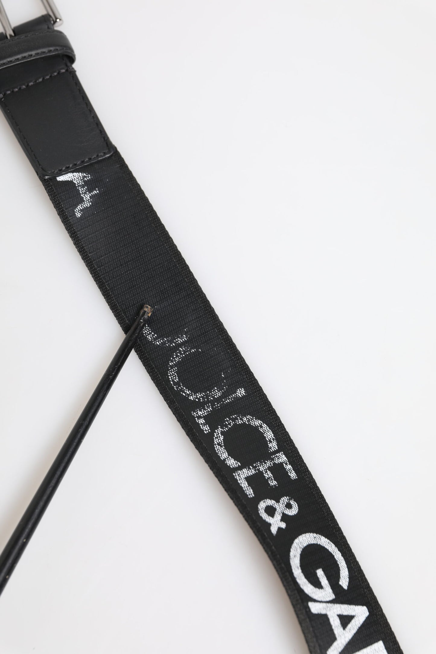 Ceinture Dolce & Gabbana en cuir polyester noir avec boucle en métal