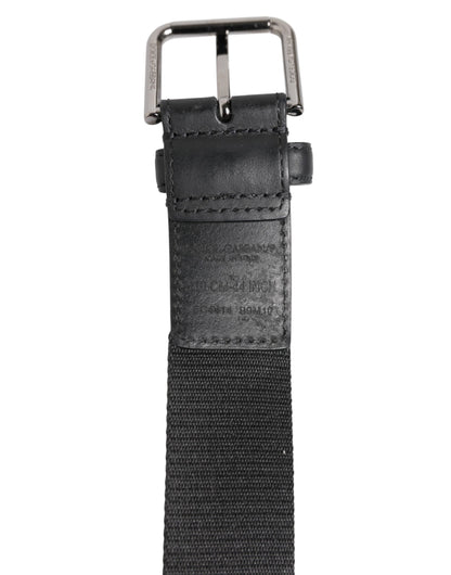 Ceinture Dolce & Gabbana en cuir polyester noir avec boucle en métal