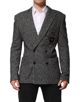 Dolce &amp; Gabbana, veste de costume homme noire et blanche à double boutonnage