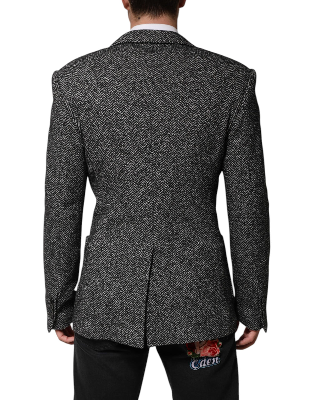 Dolce &amp; Gabbana, veste de costume homme noire et blanche à double boutonnage