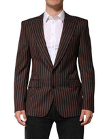 Dolce &amp; Gabbana - Blazer à simple boutonnage rayé noir et brun