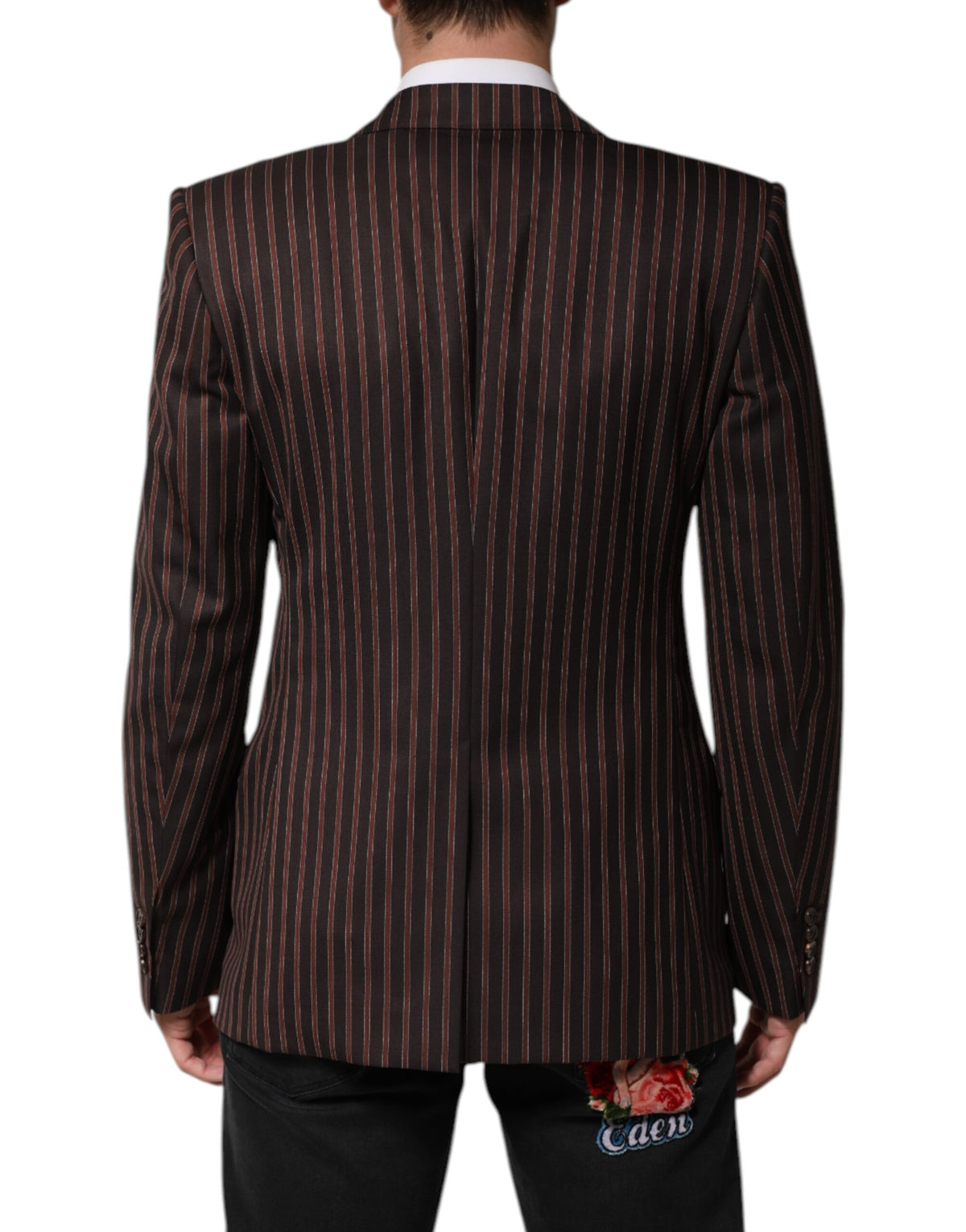 Dolce &amp; Gabbana - Blazer à simple boutonnage rayé noir et brun
