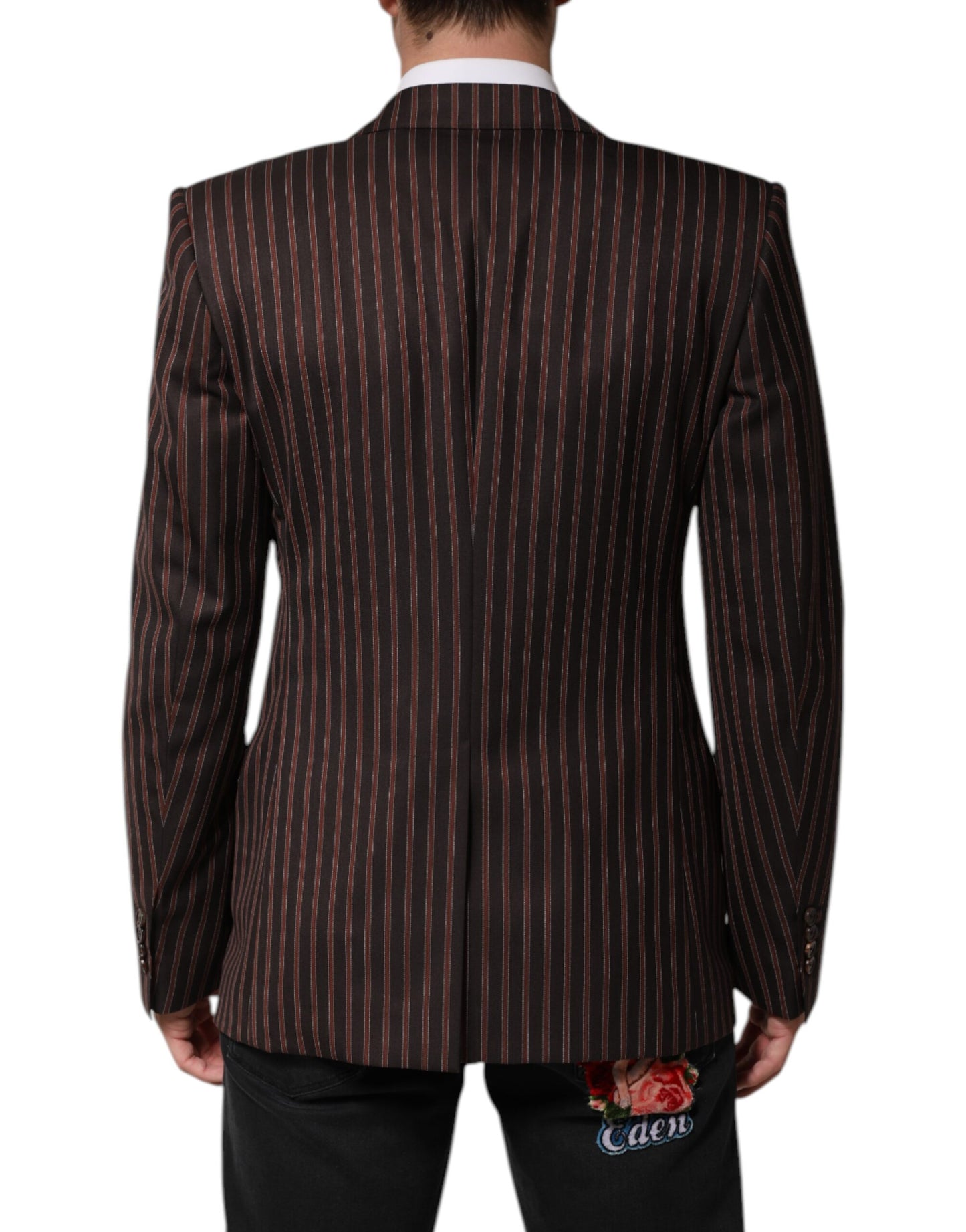 Dolce &amp; Gabbana - Blazer à simple boutonnage rayé noir et brun
