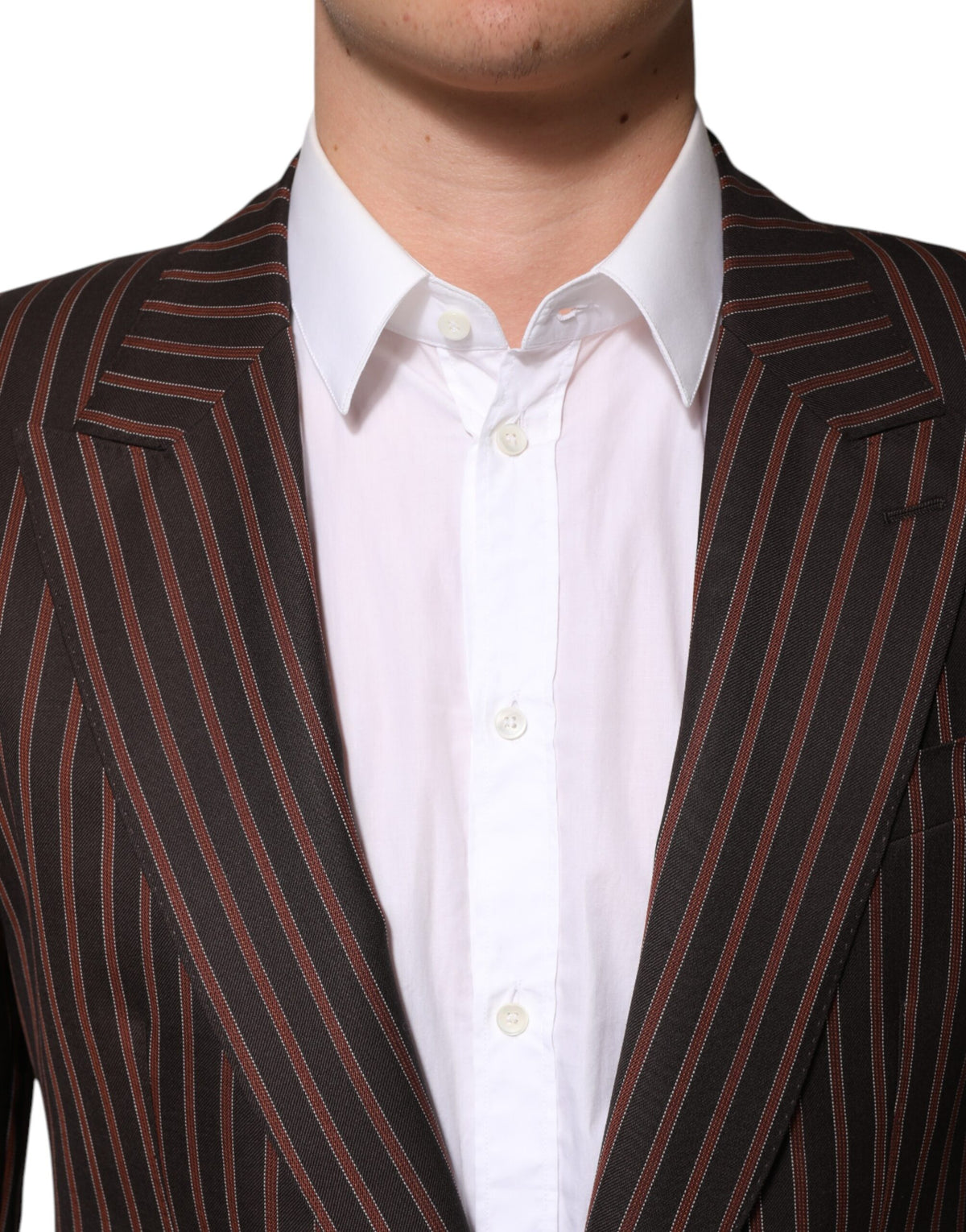 Dolce &amp; Gabbana - Blazer à simple boutonnage rayé noir et brun
