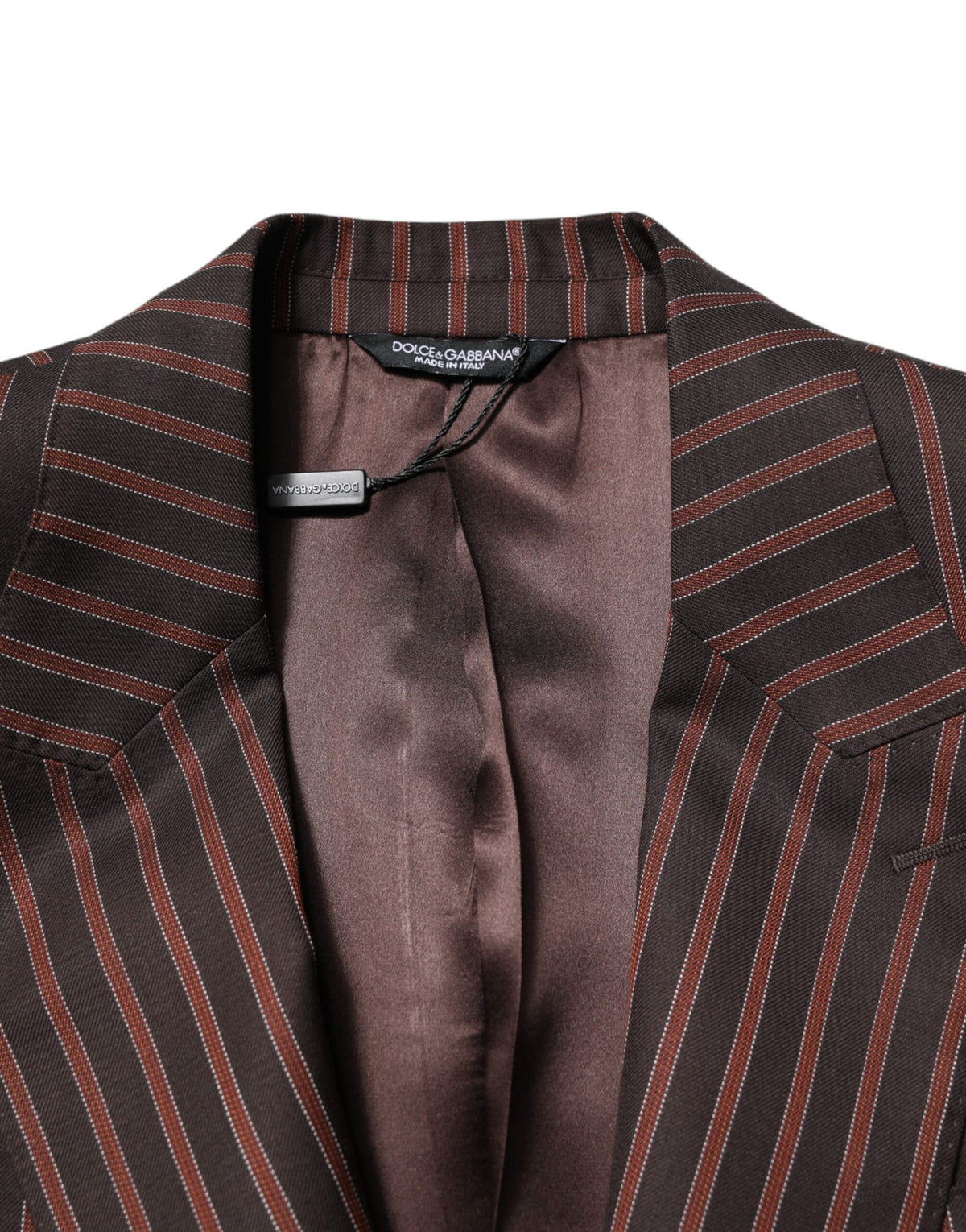 Dolce &amp; Gabbana - Blazer à simple boutonnage rayé noir et brun