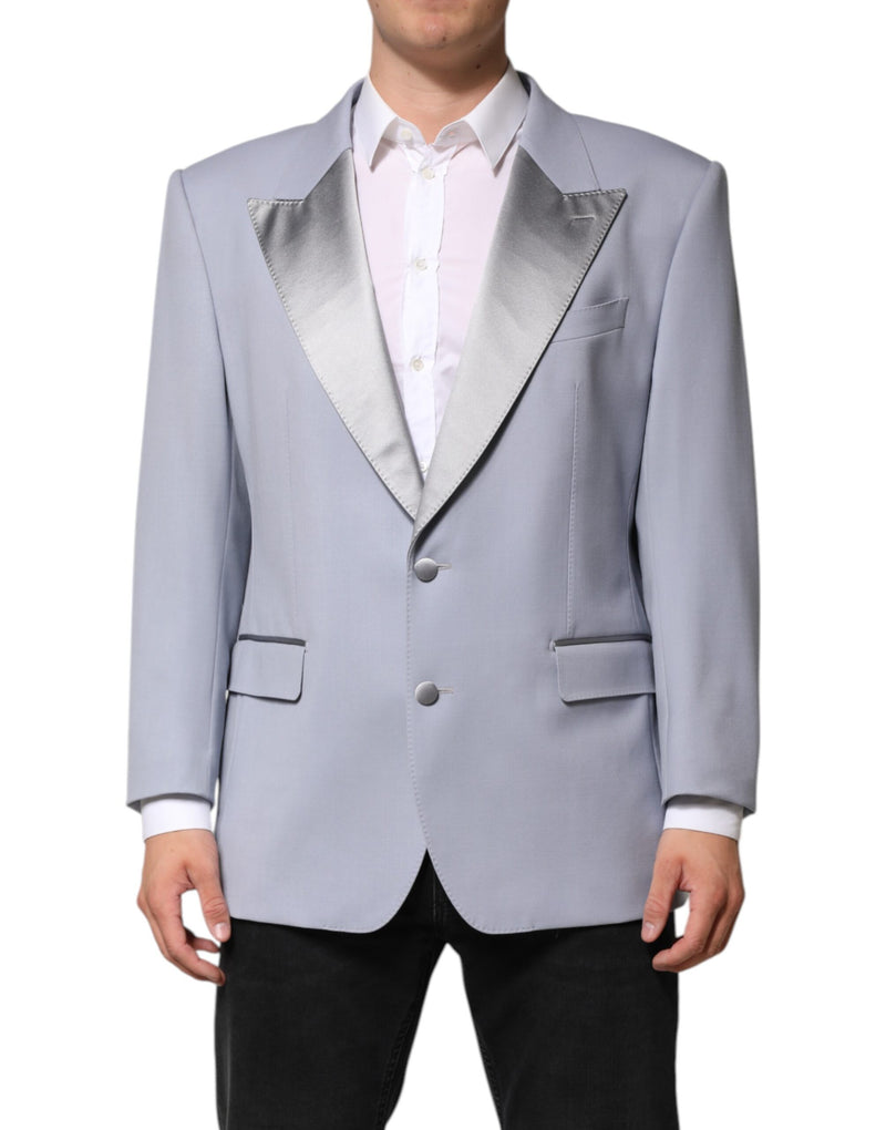 Dolce &amp; Gabbana grijze wollen, enkelgeknopte heren blazer