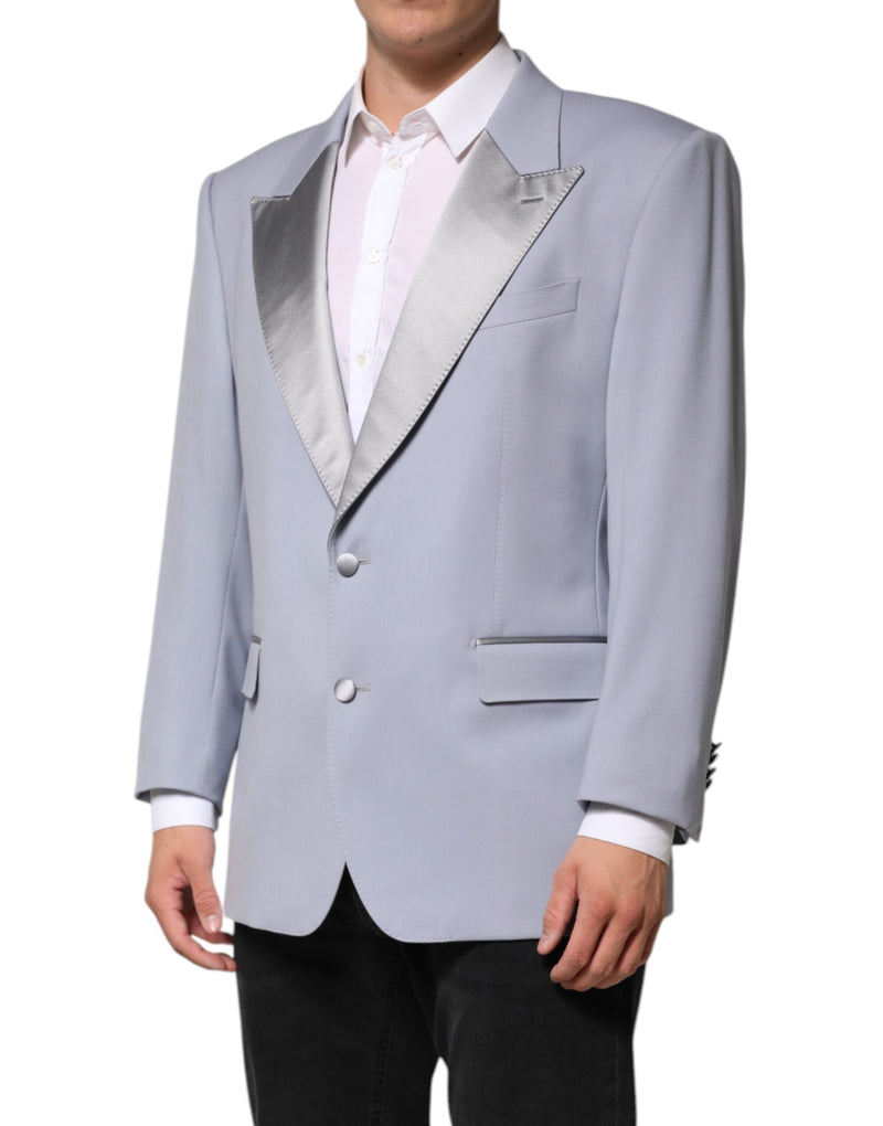 Dolce &amp; Gabbana grijze wollen, enkelgeknopte heren blazer