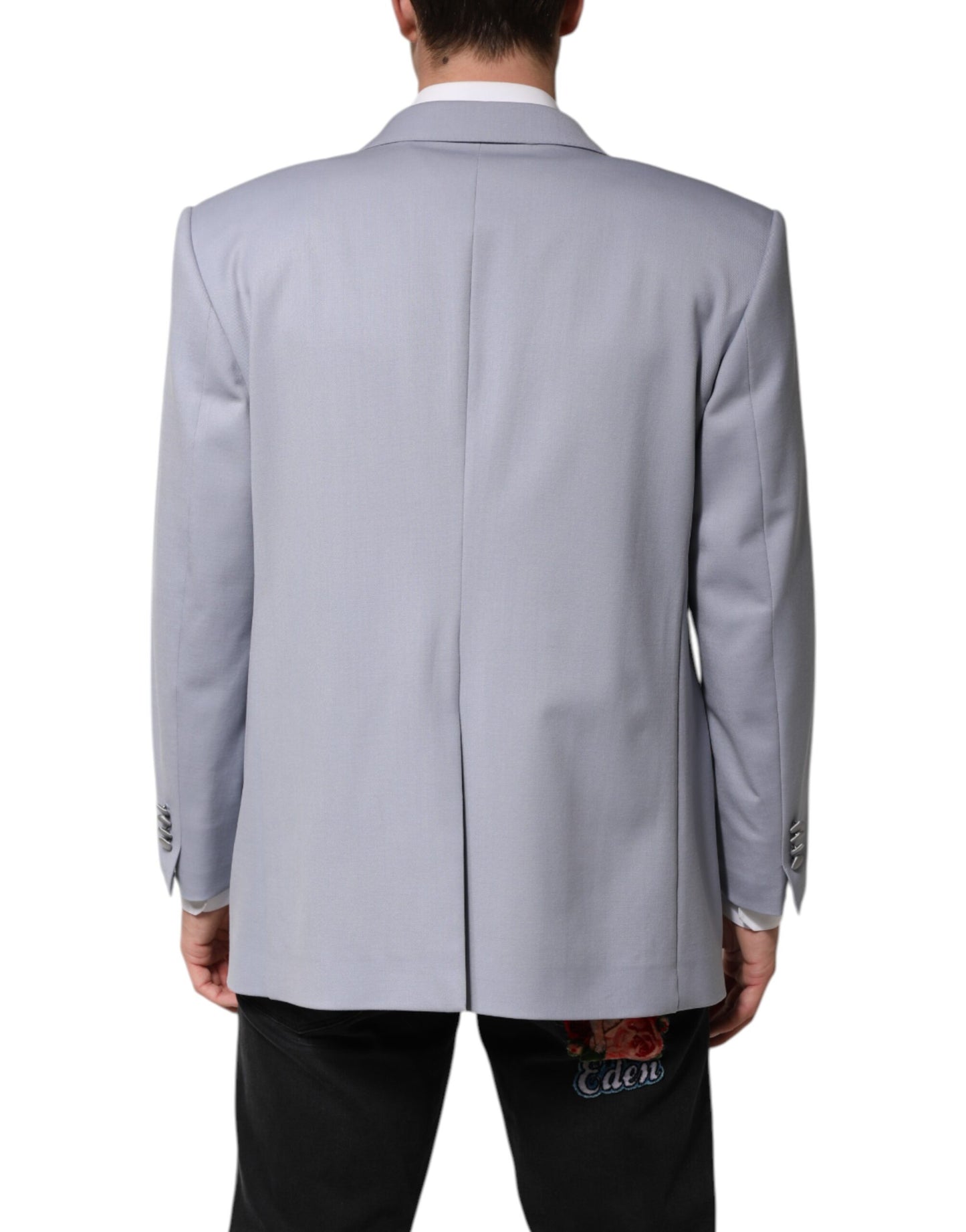Dolce & Gabbana Gray Wool Single Breasted Men Suit Blazer