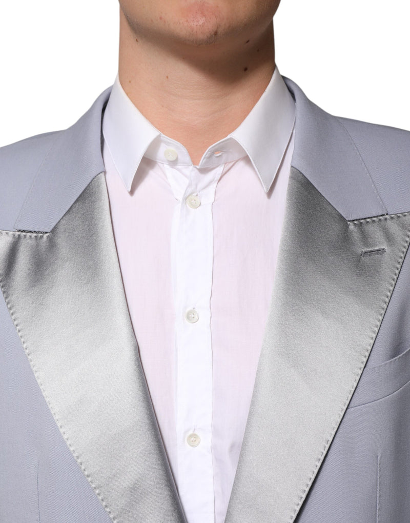 Dolce &amp; Gabbana grijze wollen, enkelgeknopte heren blazer