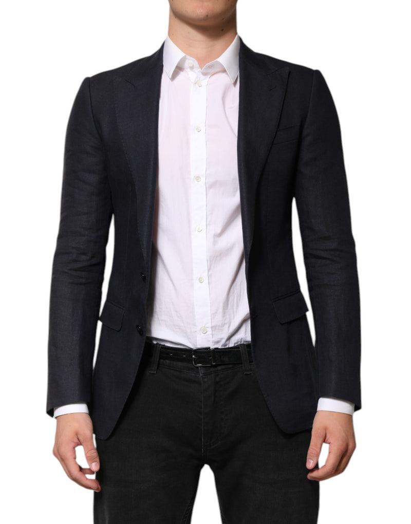 Dolce &amp; Gabbana donkerblauwe, enkelgeknopte heren blazer