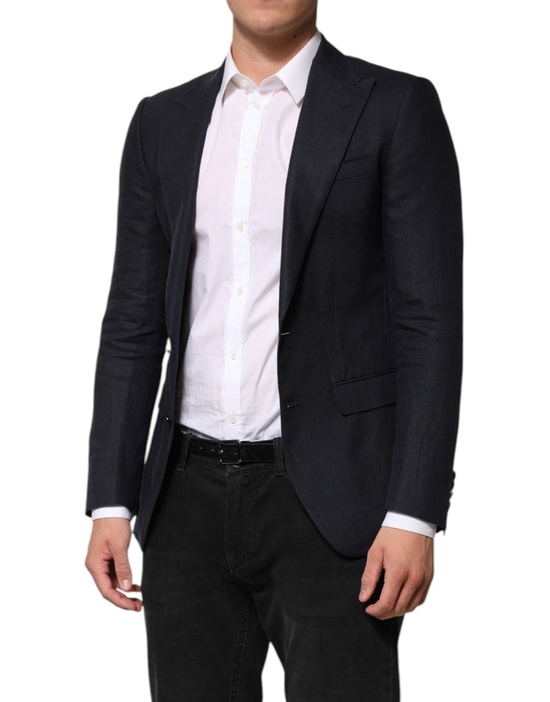 Dolce &amp; Gabbana donkerblauwe, enkelgeknopte heren blazer