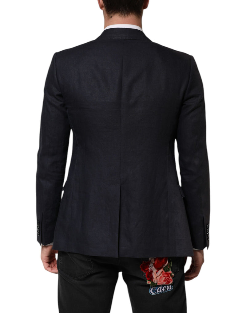 Dolce &amp; Gabbana donkerblauwe, enkelgeknopte heren blazer