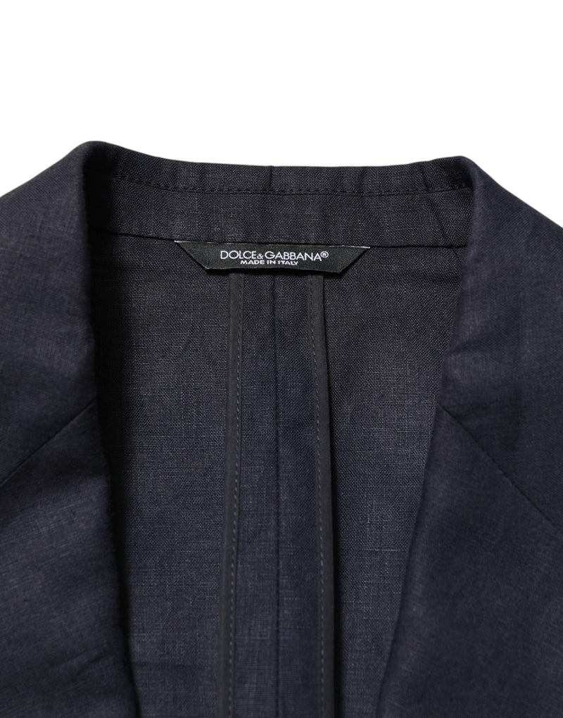 Dolce &amp; Gabbana donkerblauwe, enkelgeknopte heren blazer