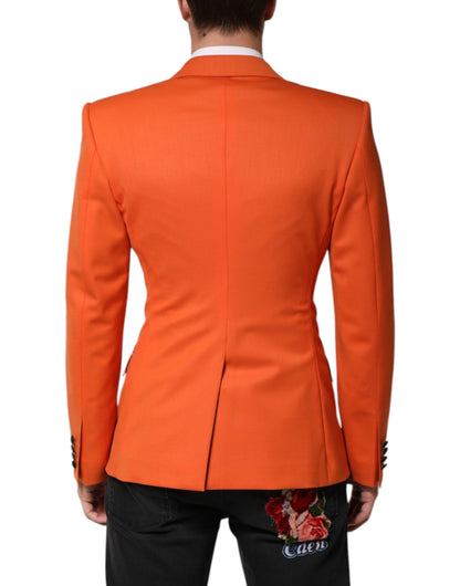 Dolce & Gabbana Orange SICILIA Double Breasted Coat Blazer