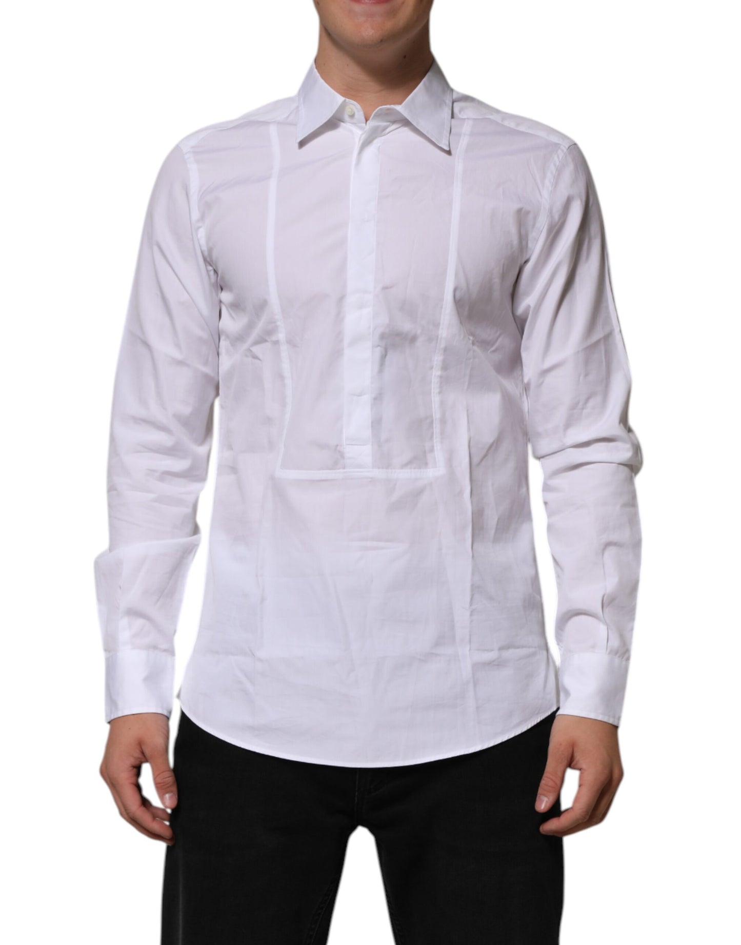 Chemise de ville pour homme en coton popeline blanche de Dolce &amp; Gabbana